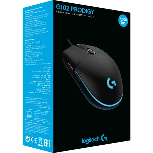 Фото - Миша дротова Logitech G102 Prodigy Black USB (910-004939)