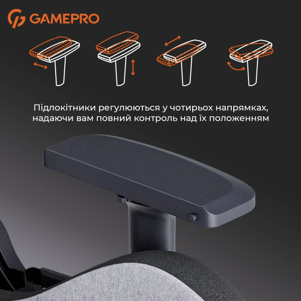Фото - Крісло для геймерів GamePro Size XL Fabric Dark Grey (GC900DG)
