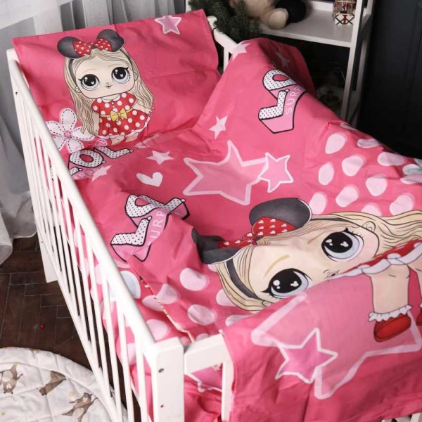 Фото - Комплект постільної білизни дитячий MirSon 110х140 17-0699 LOL Dolls Бязь (2200010456417)