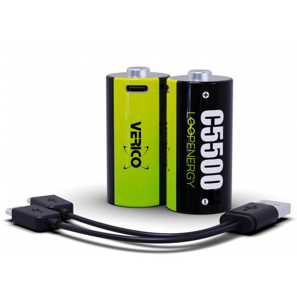Фото - Батарейка тип C (LR-14) Verico Loop Energy C/R14 USB Type-С 3700mAh 5550mWh-1.5V Li-ion 2 шт. (1BTOV-A4N0A2-NN)