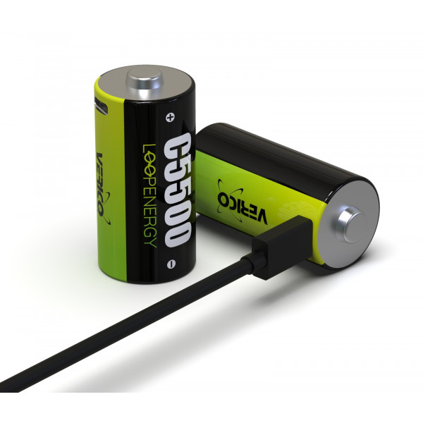 Фото - Батарейка тип C (LR-14) Verico Loop Energy C/R14 USB Type-С 3700mAh 5550mWh-1.5V Li-ion 2 шт. (1BTOV-A4N0A2-NN)