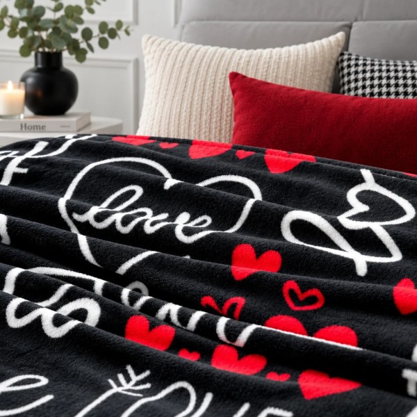 Фото - Плед полуторний Love You фліс велсофт Love 150x200 см (ly9135)