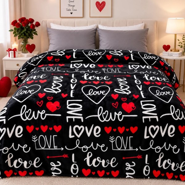 Фото - Плед полуторний Love You фліс велсофт Love 150x200 см (ly9135)