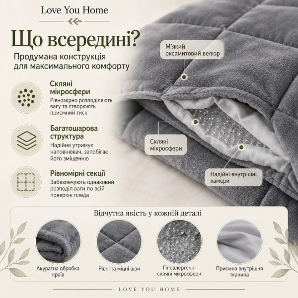 Фото - Плед односпальный Love You Отягощенный 70×100 см 3кг (ly4721)