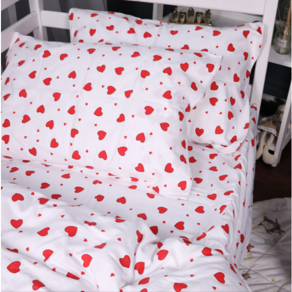 Фото - Простирадло двоспальне MirSon Фланель 015 Love 180x200 см (2200009652950)