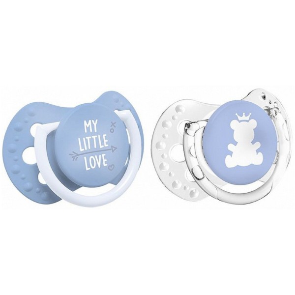 Фото - Симметричная пустышка Lovi MY LITTLE LOVE силиконовая 0-2 мес., 2 шт. (22/847boy)