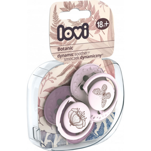 Фото - Симетрична пустушка Lovi Botanic Botanic для дівчинки силіконова 18 + міс., 2 шт. (22/875girl)