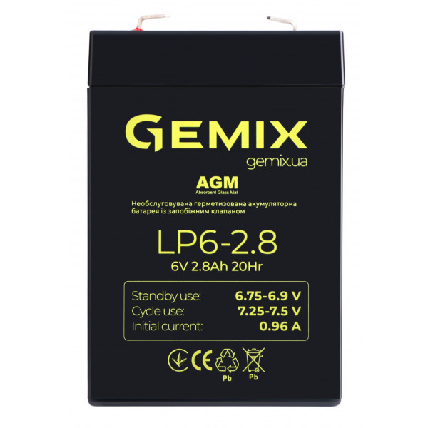 Фото - Акумулятор для ДБЖ Gemix LP6-2.8