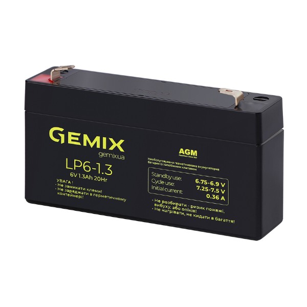 Фото - Аккумулятор для ИБП Gemix LP6-1.3