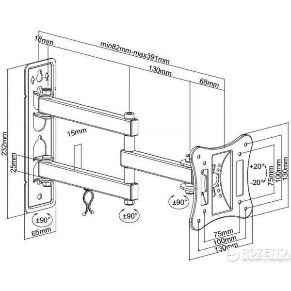 Фото - Кріплення для телевізора Brateck LPA51-113