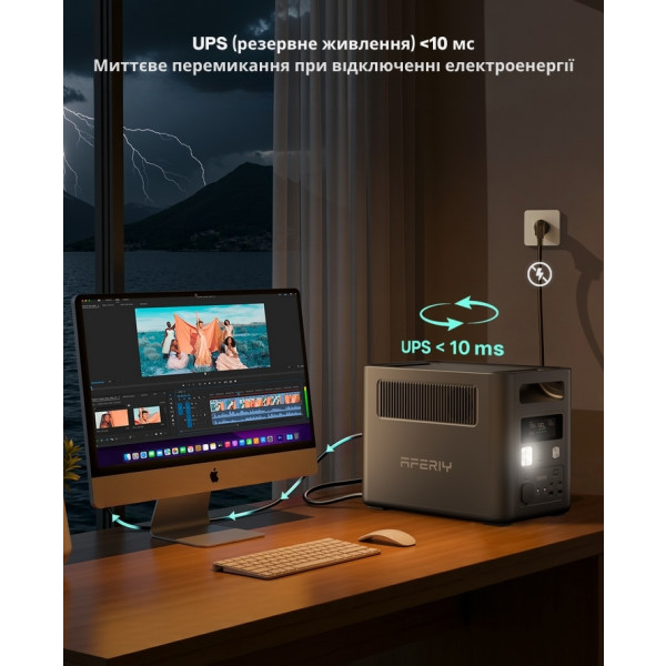 Фото - Зарядна станція універсальна AFERIY AF-BCP180 (Nomad1800) 1800W, 1024Wh Gray (715360)