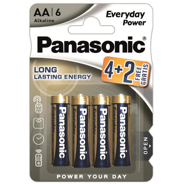 Фото - Батарейка тип AA Panasonic Everyday Power лужна AA 6 шт. (LR6REE/6B2F)