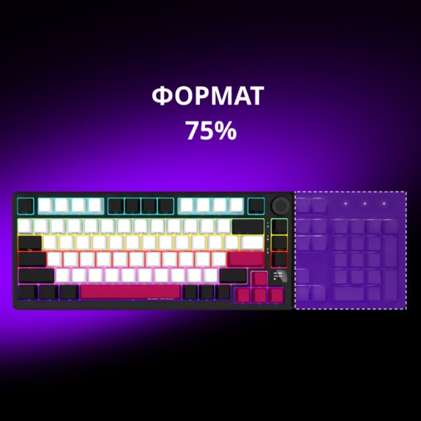Фото - Клавиатура беспроводная игровая Lorgar KBP7075W Wireless Gaming Mechanical Pro Black-Red (LRG-KBP7075W-BK-US)