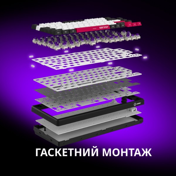 Фото - Клавиатура беспроводная игровая Lorgar KBP7075W Wireless Gaming Mechanical Pro Black-Red (LRG-KBP7075W-BK-US)