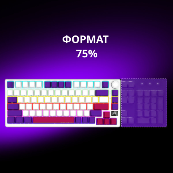 Фото - Клавиатура беспроводная игровая Lorgar KBP7075W Wireless Gaming Mechanical Pro White (LRG-KBP7075W-WH-US)