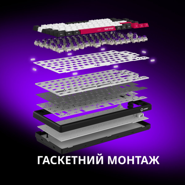 Фото - Клавиатура беспроводная игровая Lorgar KBP7075W Wireless Gaming Mechanical Pro White (LRG-KBP7075W-WH-US)