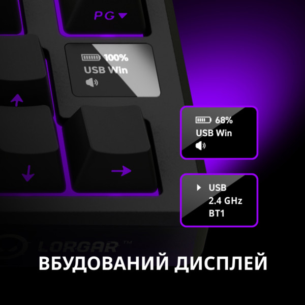 Фото - Клавиатура беспроводная игровая Lorgar KBP7075W Wireless Gaming Mechanical Pro White (LRG-KBP7075W-WH-US)
