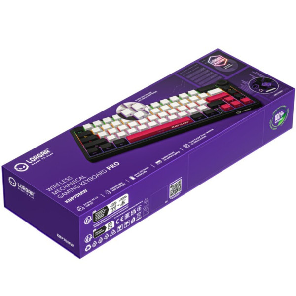Фото - Клавиатура беспроводная игровая Lorgar KBP70MW Wireless Mechanical Pro Black-Red (LRG-KBP70MW-BK-US)