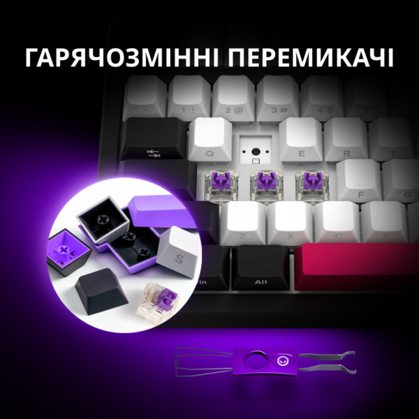 Фото - Клавиатура беспроводная игровая Lorgar KBP70MW Wireless Mechanical Pro Black-Red (LRG-KBP70MW-BK-US)