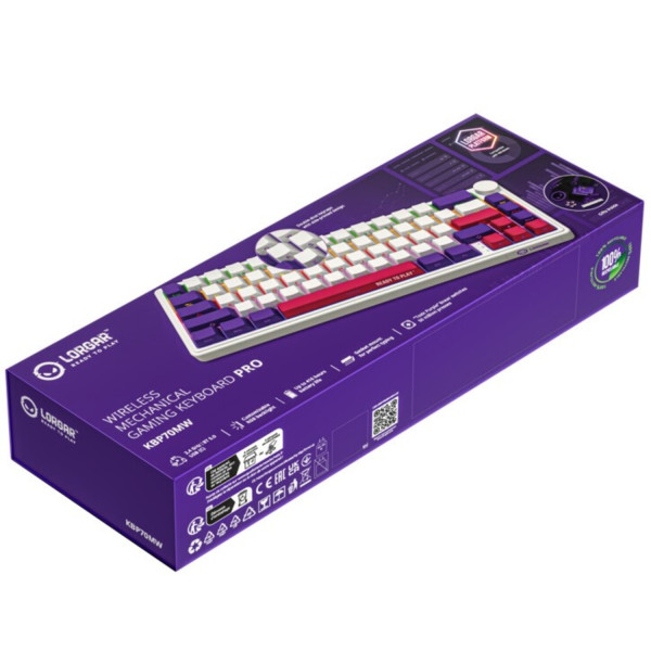 Фото - Клавиатура беспроводная игровая Lorgar KBP70MW Wireless Mechanical Pro White (LRG-KBP70MW-WH-US)
