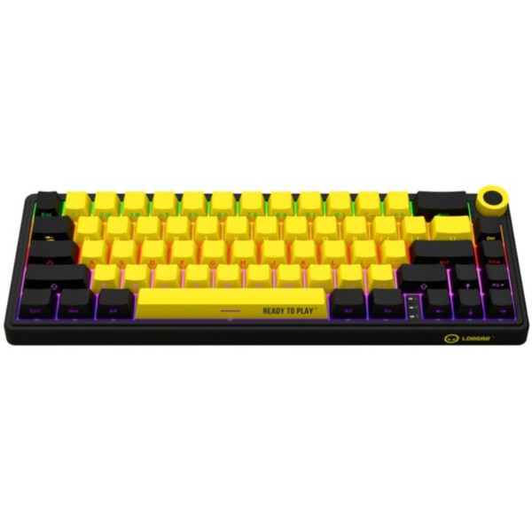 Фото - Клавиатура беспроводная игровая Lorgar KBP70MW Wireless Mechanical Pro Black-Yellow (LRG-KBP70MW-YL-US)