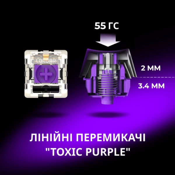 Фото - Клавиатура беспроводная игровая Lorgar KBP70MW Wireless Mechanical Pro Black-Yellow (LRG-KBP70MW-YL-US)