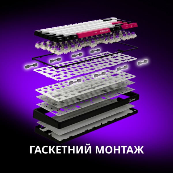 Фото - Клавиатура беспроводная игровая Lorgar KBP70MW Wireless Mechanical Pro Black-Yellow (LRG-KBP70MW-YL-US)