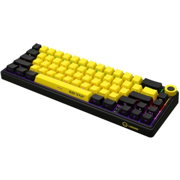 Фото - Клавиатура беспроводная игровая Lorgar KBP70MW Wireless Mechanical Pro Black-Yellow (LRG-KBP70MW-YL-US)