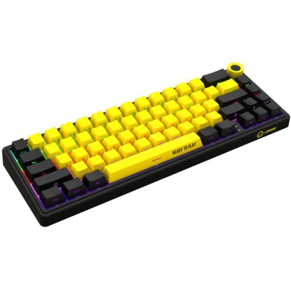 Фото - Клавиатура беспроводная игровая Lorgar KBP70MW Wireless Mechanical Pro Black-Yellow (LRG-KBP70MW-YL-US)