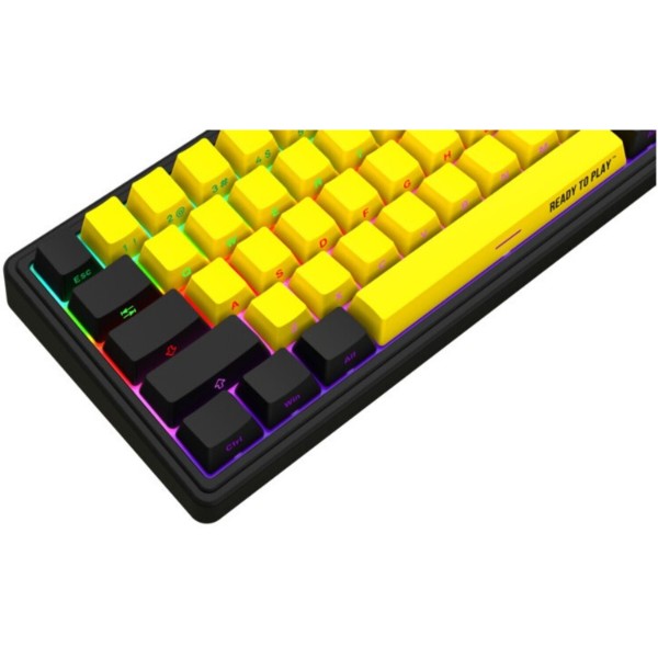 Фото - Клавиатура беспроводная игровая Lorgar KBP70MW Wireless Mechanical Pro Black-Yellow (LRG-KBP70MW-YL-US)