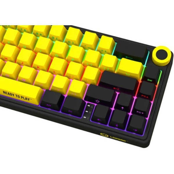 Фото - Клавиатура беспроводная игровая Lorgar KBP70MW Wireless Mechanical Pro Black-Yellow (LRG-KBP70MW-YL-US)