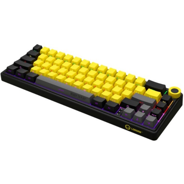 Фото - Клавиатура беспроводная игровая Lorgar KBP70MW Wireless Mechanical Pro Black-Yellow (LRG-KBP70MW-YL-US)