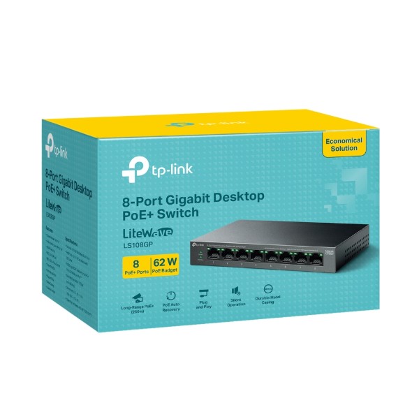 Фото - Коммутатор локальної мережі (Switch) TP-Link LS108GP