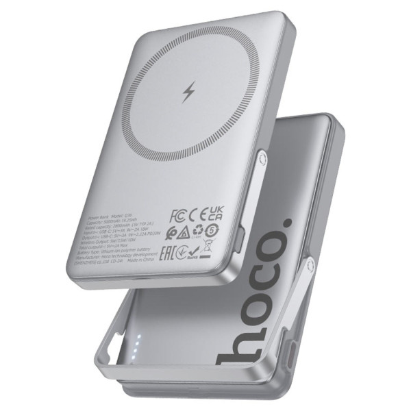 Фото - Батарея мобільна HOCO Q36 Sunlight PD20W Magnetic 5000 mAh Metal Grey (714986)