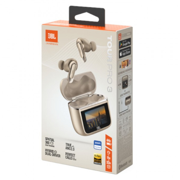 Фото - Навушники вкладиші бездротові TWS JBL Tour Pro 3 Latte (JBLTOURPRO3LTT)