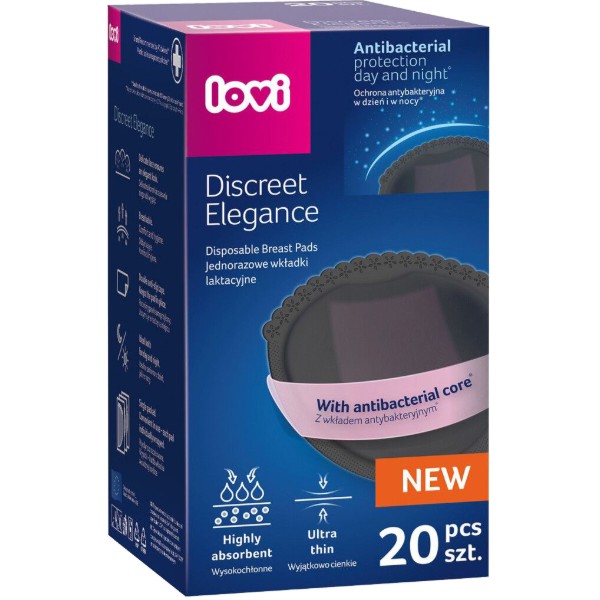 Фото - Прокладки для грудей Lovi Discreet Elegance 20 шт. чорні (19/611new)
