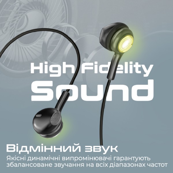 Фото - Наушники вкладыши проводные Promate lumibuds-c.black