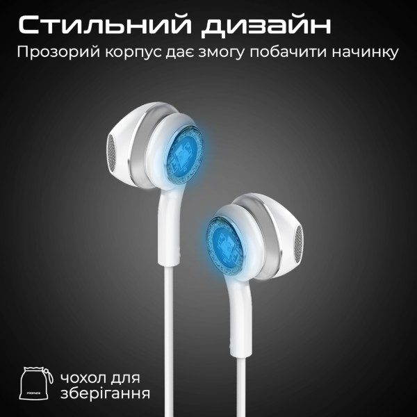 Фото - Наушники вкладыши проводные Promate lumibuds-c.silver