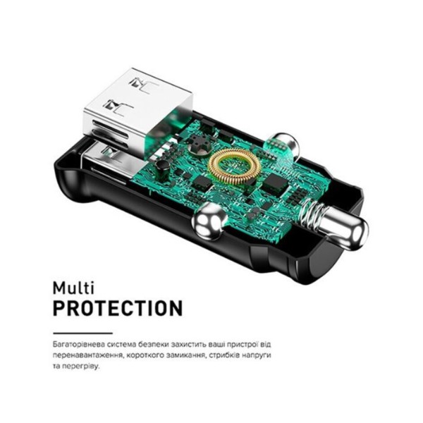 Фото - Автомобільний зарядний пристрій Luxe Cube 2USB 12W Black (8886899698465)