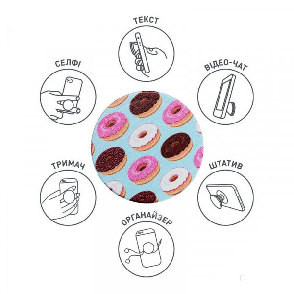 Фото - Попсокет Luxe Cube POP 005 Donuts (9998866457117)