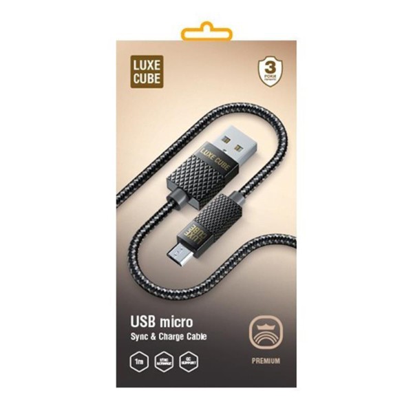 Фото - Кабель Luxe Cube Premium USB-microUSB 1m Grey (8886668686167)