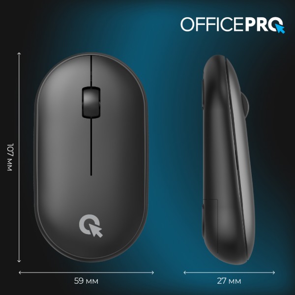 Фото - Мышь беспроводная OfficePro Silent Click Wireless Black (M185B)
