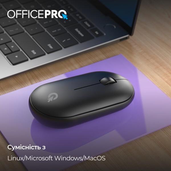 Фото - Мышь беспроводная OfficePro Silent Click Wireless Black (M185B)