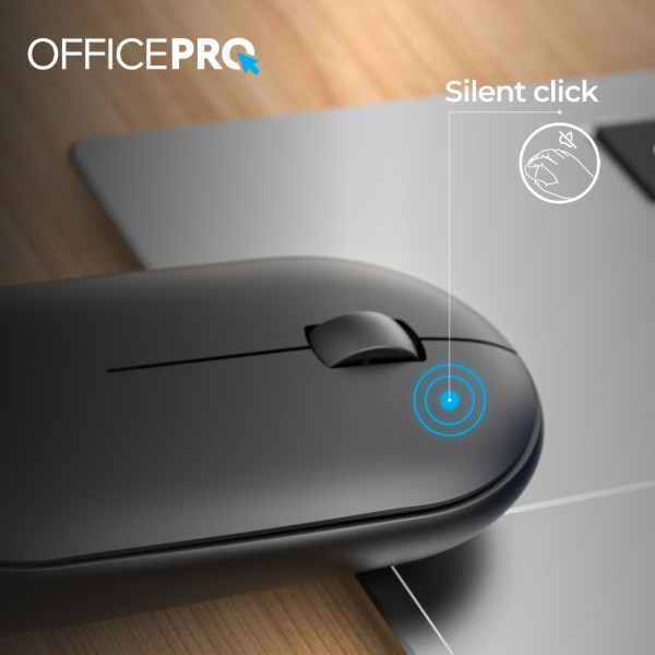 Фото - Мышь беспроводная OfficePro Silent Click Wireless Black (M185B)