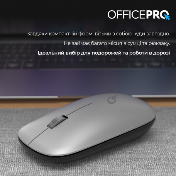 Фото - Мышь беспроводная OfficePro Silent Click Wireless Silver (M225S)