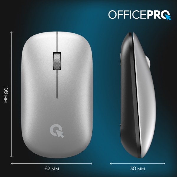 Фото - Мышь беспроводная OfficePro Silent Click Wireless Silver (M225S)