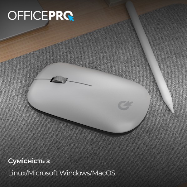 Фото - Мышь беспроводная OfficePro Silent Click Wireless Silver (M225S)