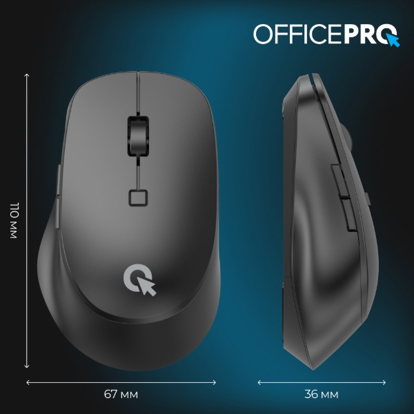 Фото - Мышь беспроводная OfficePro Silent Click Ergonomic Wireless Black (M305B)