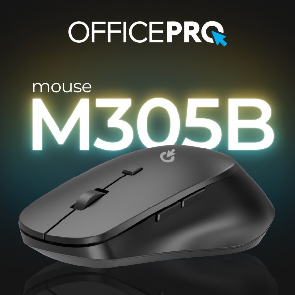 Фото - Мышь беспроводная OfficePro Silent Click Ergonomic Wireless Black (M305B)