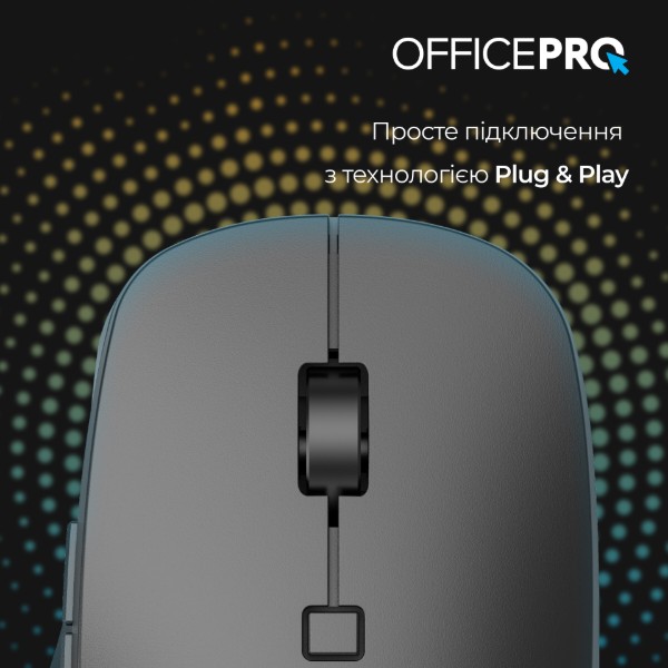 Фото - Мышь беспроводная OfficePro Silent Click Ergonomic Wireless Black (M305B)